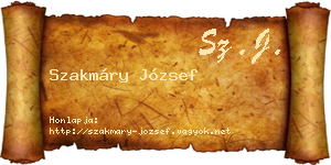 Szakmáry József névjegykártya